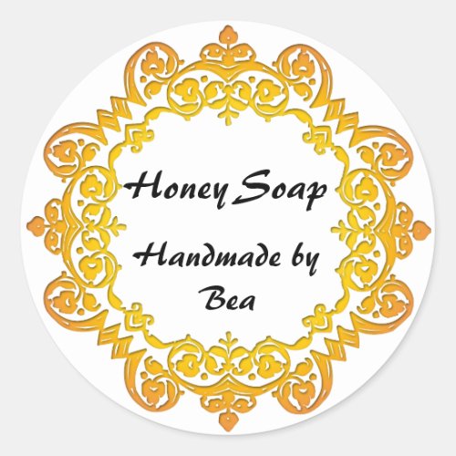 Floral Vintage Handmade Soap Labels Yellow