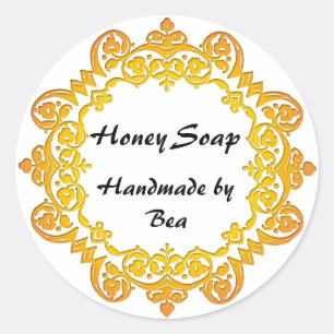 Floral Vintage Handmade Soap Labels Yellow