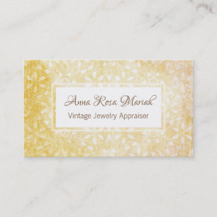 *~* Floral Vintage Honey Gold + Yellow Flowers Business Card