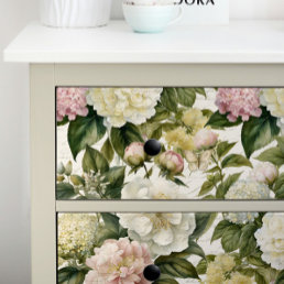 Floral Vintage Ivory Peony Hydrangea Decoupage Tissue Paper