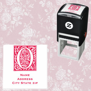 Floral Vintage letter O Self-inking Stamp