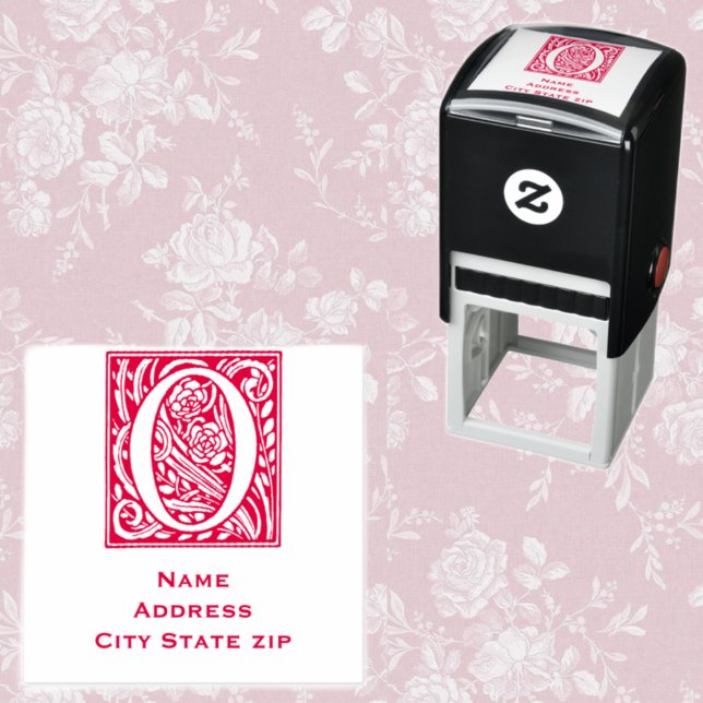 Floral Vintage letter O Self-inking Stamp (Creator Uploaded)