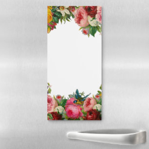 Floral vintage magnetic notepad