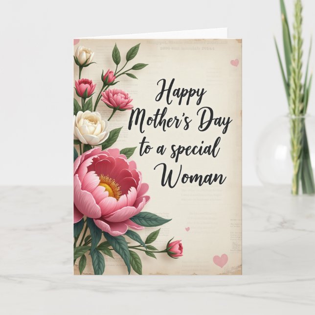 Floral Vintage Mothers Day Card (Front)