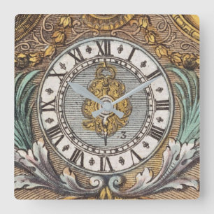 Floral Vintage Old Clock Decor Roman Numerals