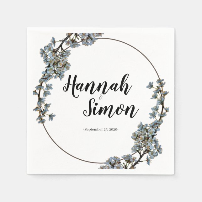 Floral Vintage Pale Lavender Wedding Napkins (Front)