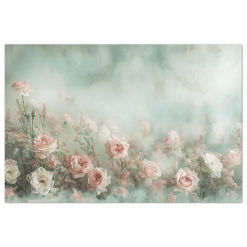 Floral Vintage Pastel Roses Peonies Decoupage Tissue Paper