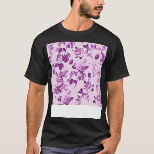 Floral vintage pattern Reusable Stretchable Washab T_Shirt