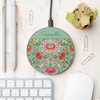 FLORAL VINTAGE PATTERN WIRELESS CHARGER