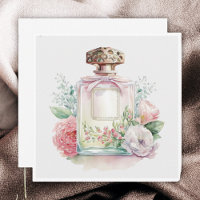Floral Vintage Perfume Bottle Flat
