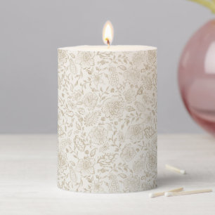 Floral Vintage Pillar Candle