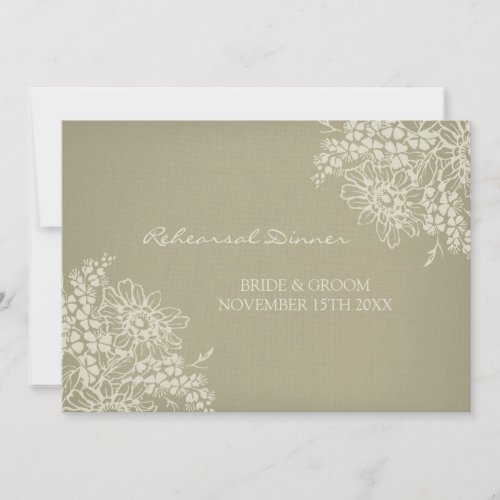 Floral Vintage Rehearsal Dinner Party Announcement
