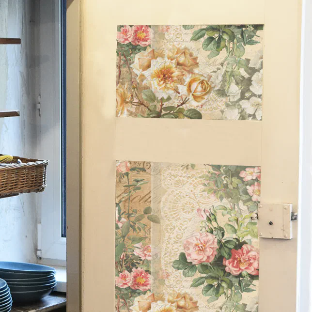 Floral Vintage Rose Ephemera French Decoupage Tissue Paper | Zazzle