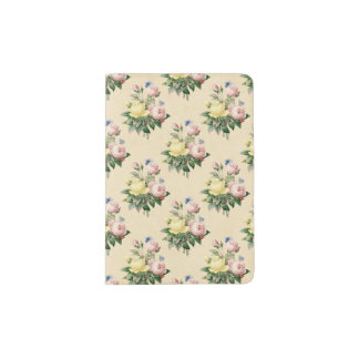 Floral vintage rose flower pattern passport holder