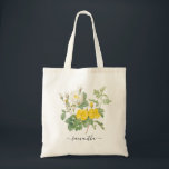 Floral Vintage Roses Yellow Botanical Personalized Tote Bag<br><div class="desc">Floral Vintage Roses Yellow Botanical Personalized Tote Bag</div>