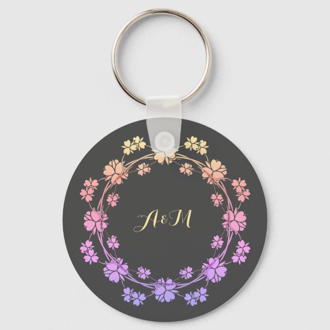 Floral vintage royal Keychain (Front)