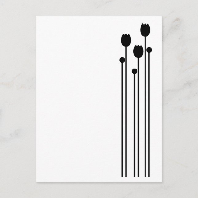 Floral Vintage schwarz Postcard (Front)