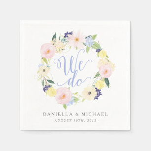 Floral Vintage Spring Wedding Custom Paper Napkins