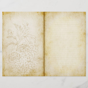 Floral Vintage Style Journal Scrapbook Paper