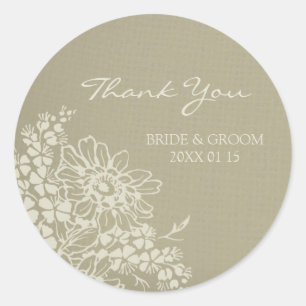 Floral Vintage Thank You Wedding Favor Tags
