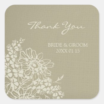 Floral Vintage Thank You Wedding Favor Tags by DreamingMindCards at Zazzle