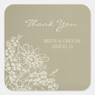 Floral Vintage Thank You Wedding Favor Tags