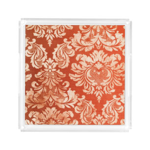 Floral vintage wallpaper background acrylic tray