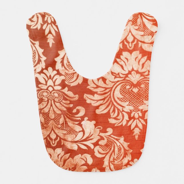 Floral vintage wallpaper background baby bib (Front)