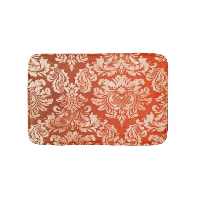 Floral vintage wallpaper background bath mat (Front)