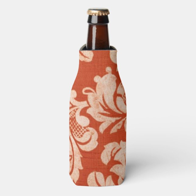 Floral vintage wallpaper background bottle cooler (Bottle Front)