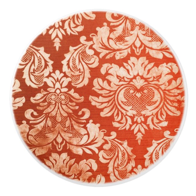 Floral vintage wallpaper background ceramic knob (Front)