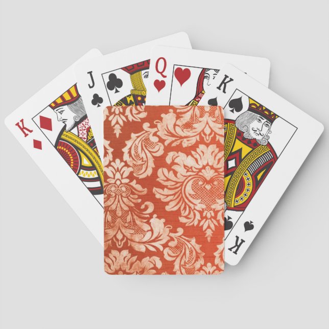 Floral vintage wallpaper background poker cards (Back)