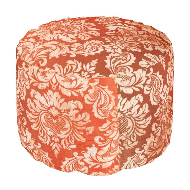 Floral vintage wallpaper background pouf (Angled Front)
