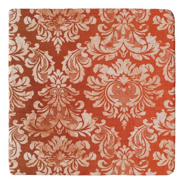 Floral vintage wallpaper background trivet (Front)