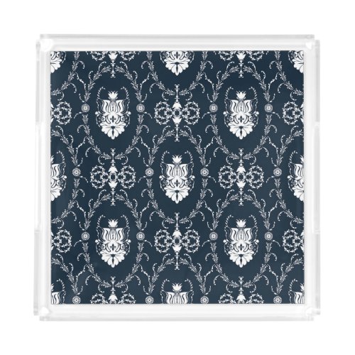 Floral Vintage Wallpaper Seamless Background Acrylic Tray