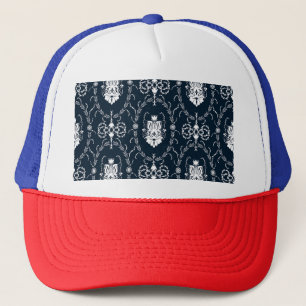 Floral Vintage Wallpaper Seamless Background Trucker Hat