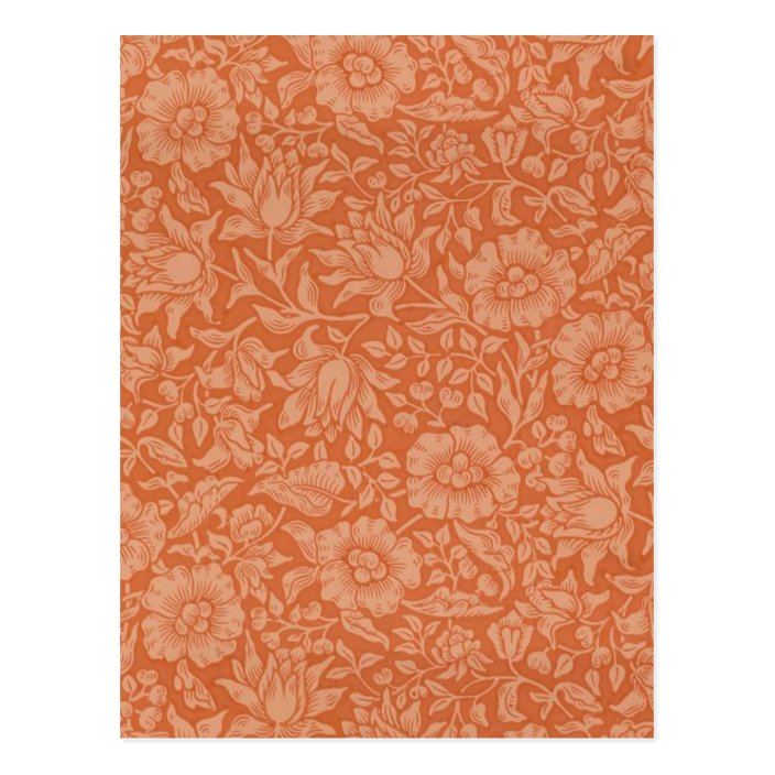 Floral Vintage Wallpaper William Morris Red Patter Postcard Zazzle Com