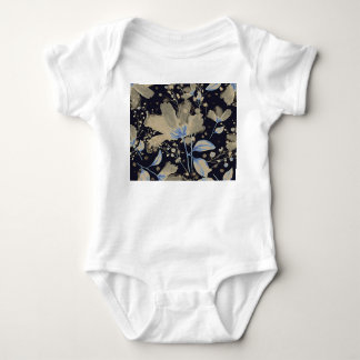 Floral Vintage Watercolor: Black Background Baby Bodysuit