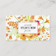 floral vintage watercolor mommy contact calling