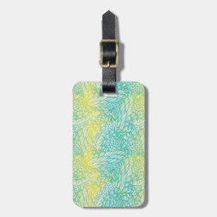 Floral Vintage Yellow And Blue Gradient Luggage Tag