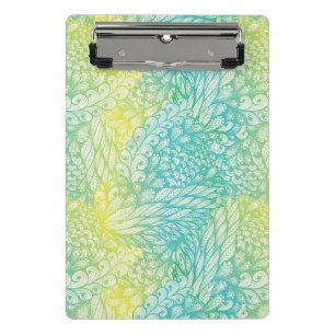 Floral Vintage Yellow And Blue Gradient Mini Clipboard