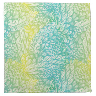 Floral Vintage Yellow And Blue Gradient Napkin