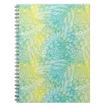 Floral Vintage Yellow And Blue Gradient Notebook