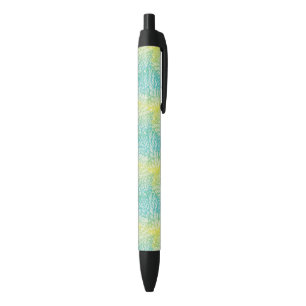 Floral Vintage Yellow And Blue Gradient Pen