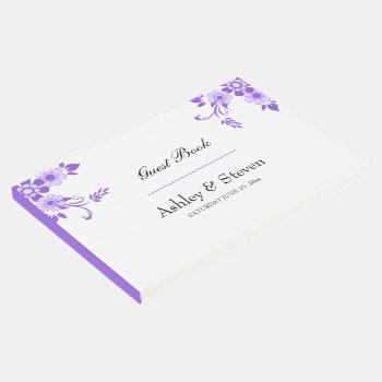 Floral Violet Guest Book by studioart at Zazzle