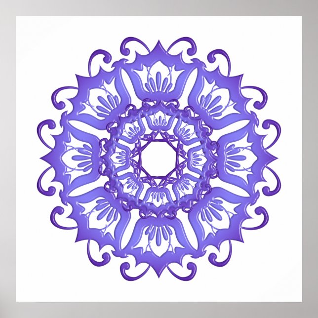 Floral violet mandala. poster (Front)