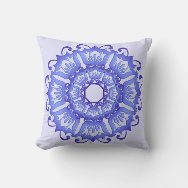 Floral violet mandala. throw pillow (Front)