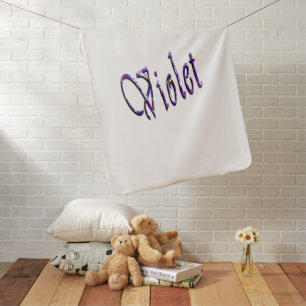 Floral Violet Name, Baby Blanket. Blanket