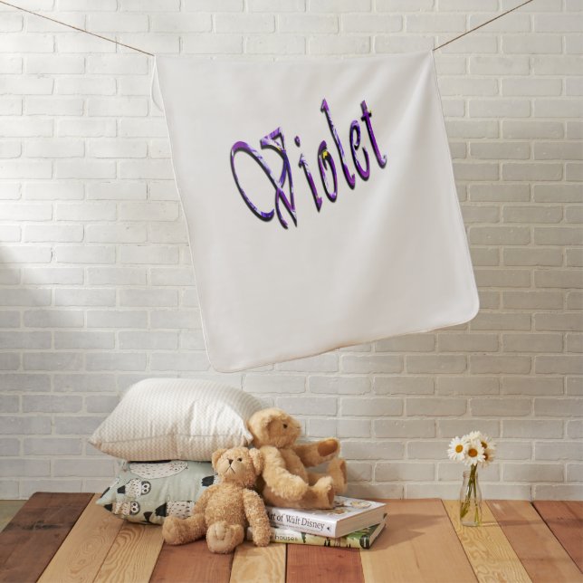 Floral Violet Name, Baby Blanket. Blanket (In Situ)