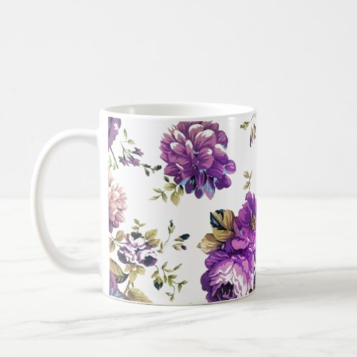 Floral Violet Pattern Coffee Mug